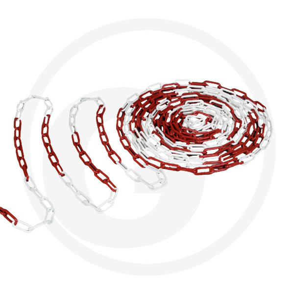 Signal - Kunststoffkette 50 m  rot - weiß