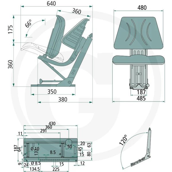 Schleppersitz PVC - Bezug